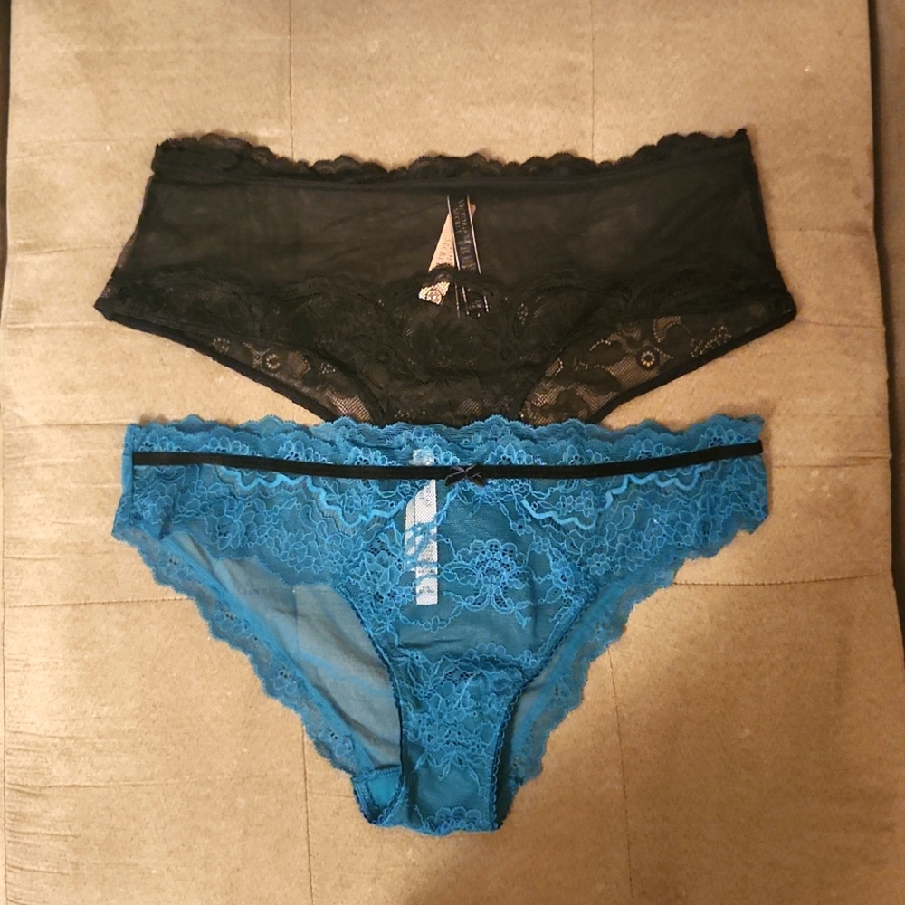 2 NWT Victoria's Secret Very Sexy Lace & Velvet Cheeky Panty, Bikini, Underwear